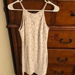 Super cute fitted white and grey mini dress